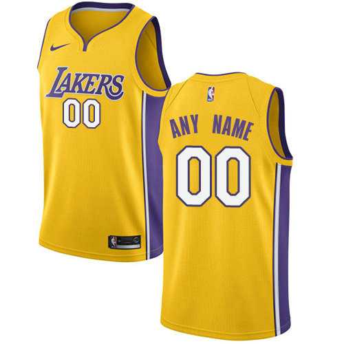 Men & Youth Customized Los Angeles Lakers Swingman Gold Home Nike Icon Edition Jersey